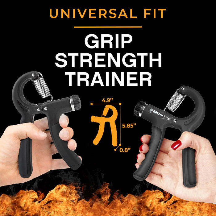 Grip Strength Trainer (Adjustable), Hand Grip Strengthener, Forearm Exerciser, Finger Strengthener Trainer (11 to 132 LB), Hand Grip Strengthener, Forearm Grip Adjustable Resistance Hand Gripper