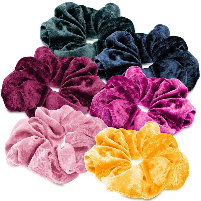 Velvet Scrunchies for Hair (6 Scrunchie Pack), Cute Scrunchies for Girls, Velvet Hair Scrunchies for Thick and Thin Hair, VSCO Girls Scrunchies for Hair, Fuzzy Hair Scrunchies for Women