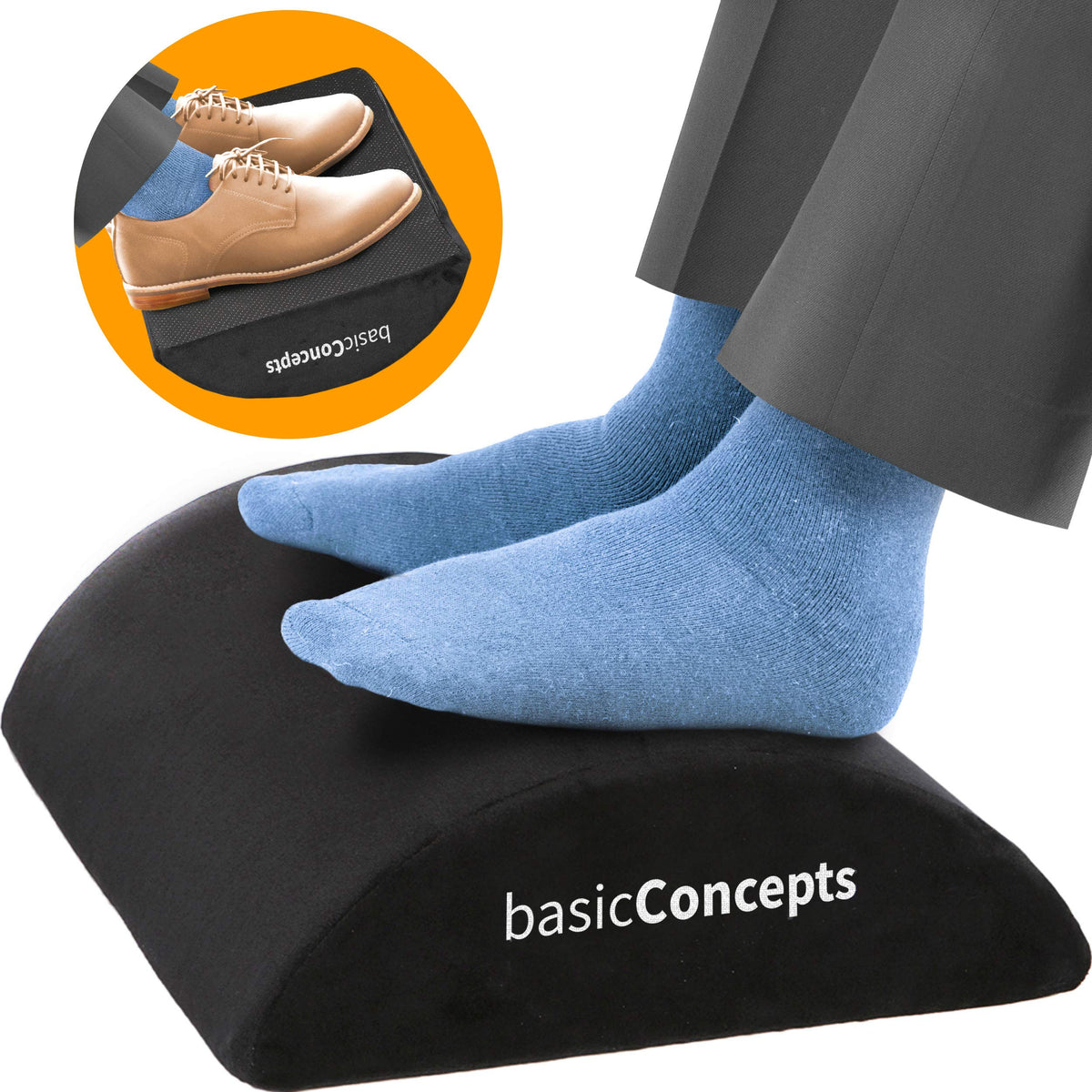   Basics Under Desk Foot Rest - Black : Office