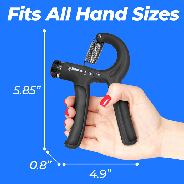 KEYCONCEPTS Grip Strength Trainer, Hand Grip Strengthener, Hand Strengthener & Grip Strength (Adjustable) - Hand Exerciser Grip Strengthener, Grip Trainer & Hand Grips for Strength with Carry Bag