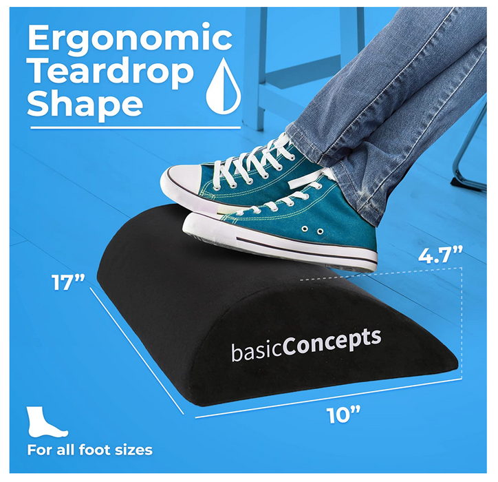 Basic Concepts Airplane Foot Hammock (Memory foam), Perfect Airplane Footrest to Relax Your Feet | Foot Hammock for Airplane Travel Accessories, Desk